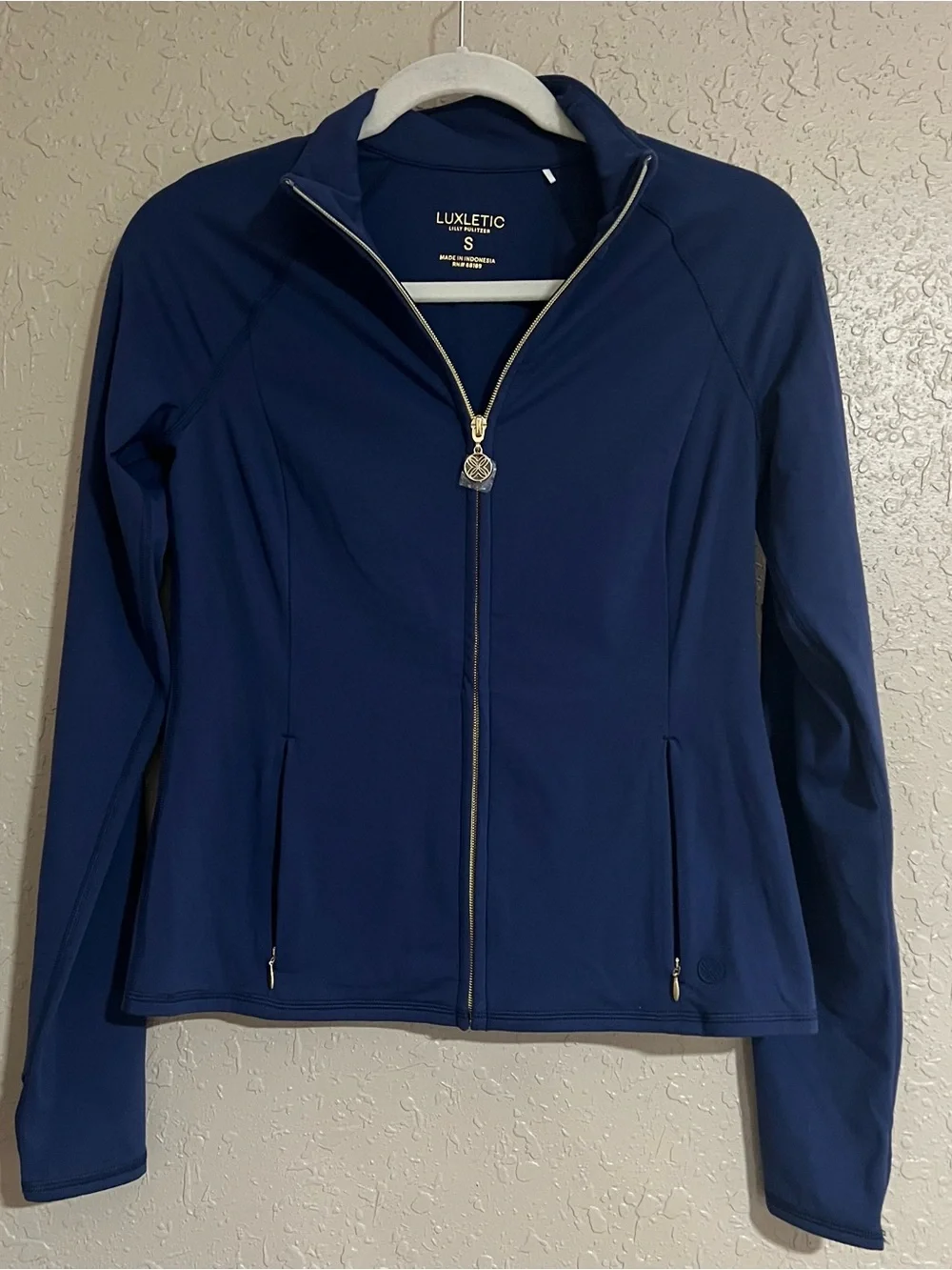 Lilly Pulitzer Luxletic Breaker Jacket Low Tide Navy Size Small